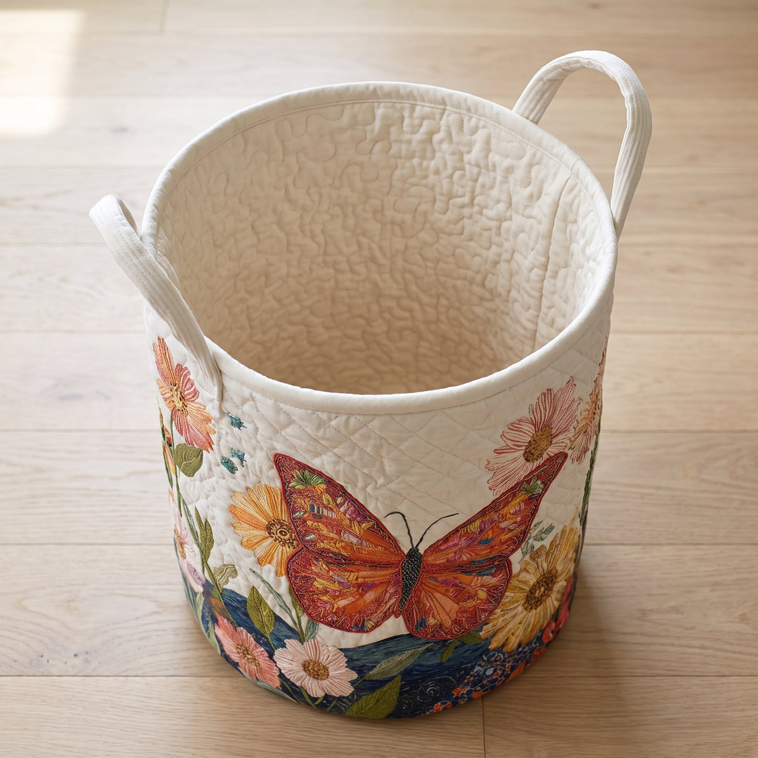 Colorful Beauty Quilted Laundry Basket