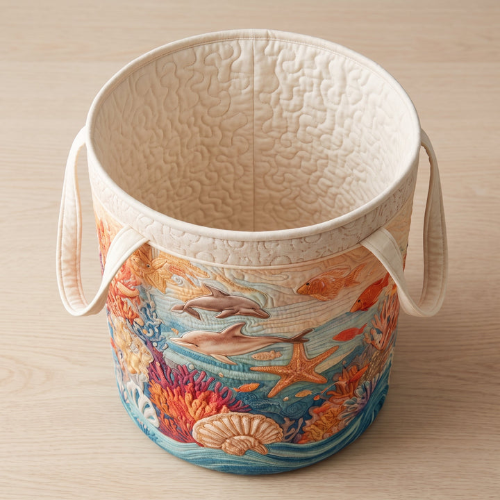 Sea Breeze Quilted Laundry Basket
