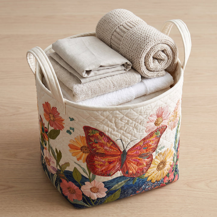 Colorful Beauty Quilted Laundry Basket