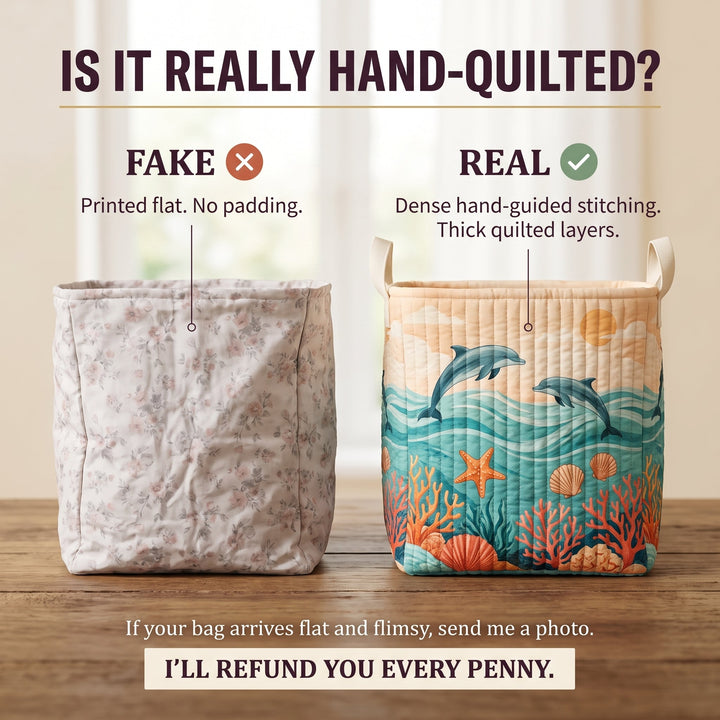 Sea Breeze Quilted Laundry Basket
