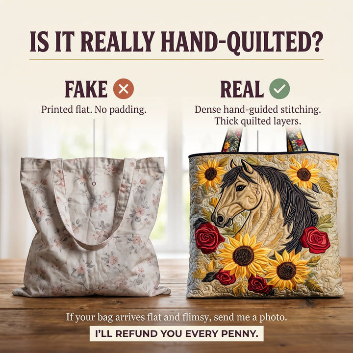 Wild Horse Quilted Tote Bag