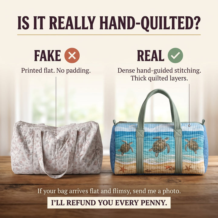Turtly Cute Quilted Duffle Bag