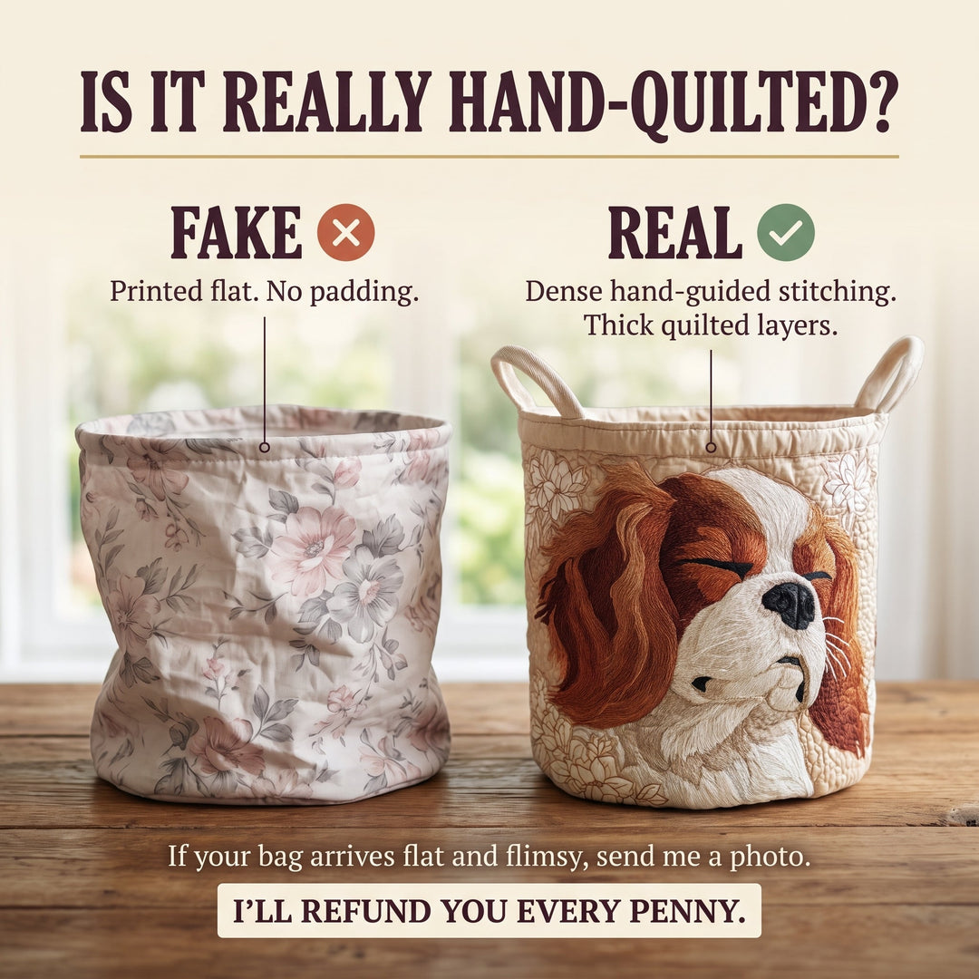 Cavalier King Charles Quilted Laundry Basket