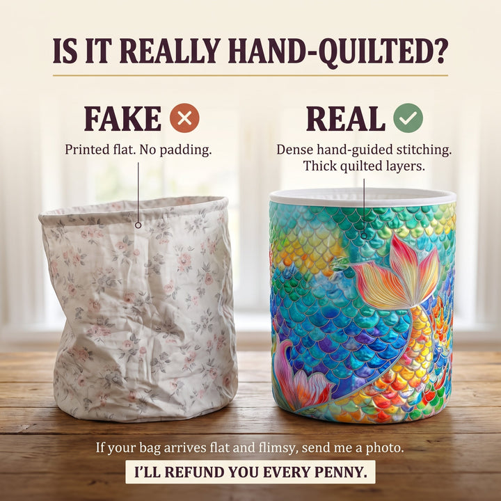 Marine Sparkle Quilted Laundry Basket