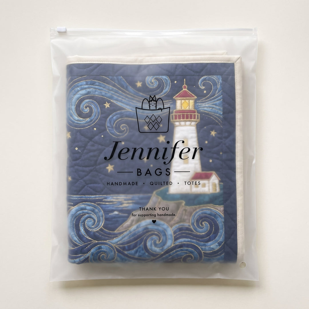 Lighthouse at Dusk Quilted Laundry Basket