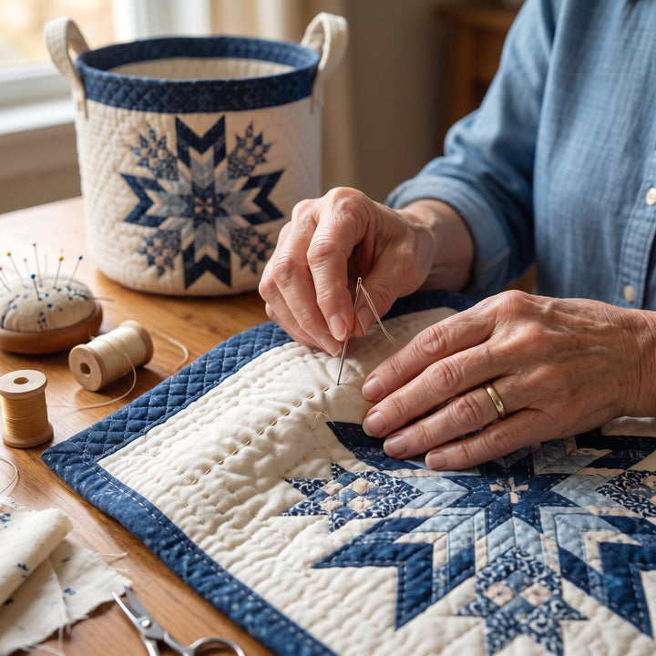 Snowflake Quilted Laundry Basket