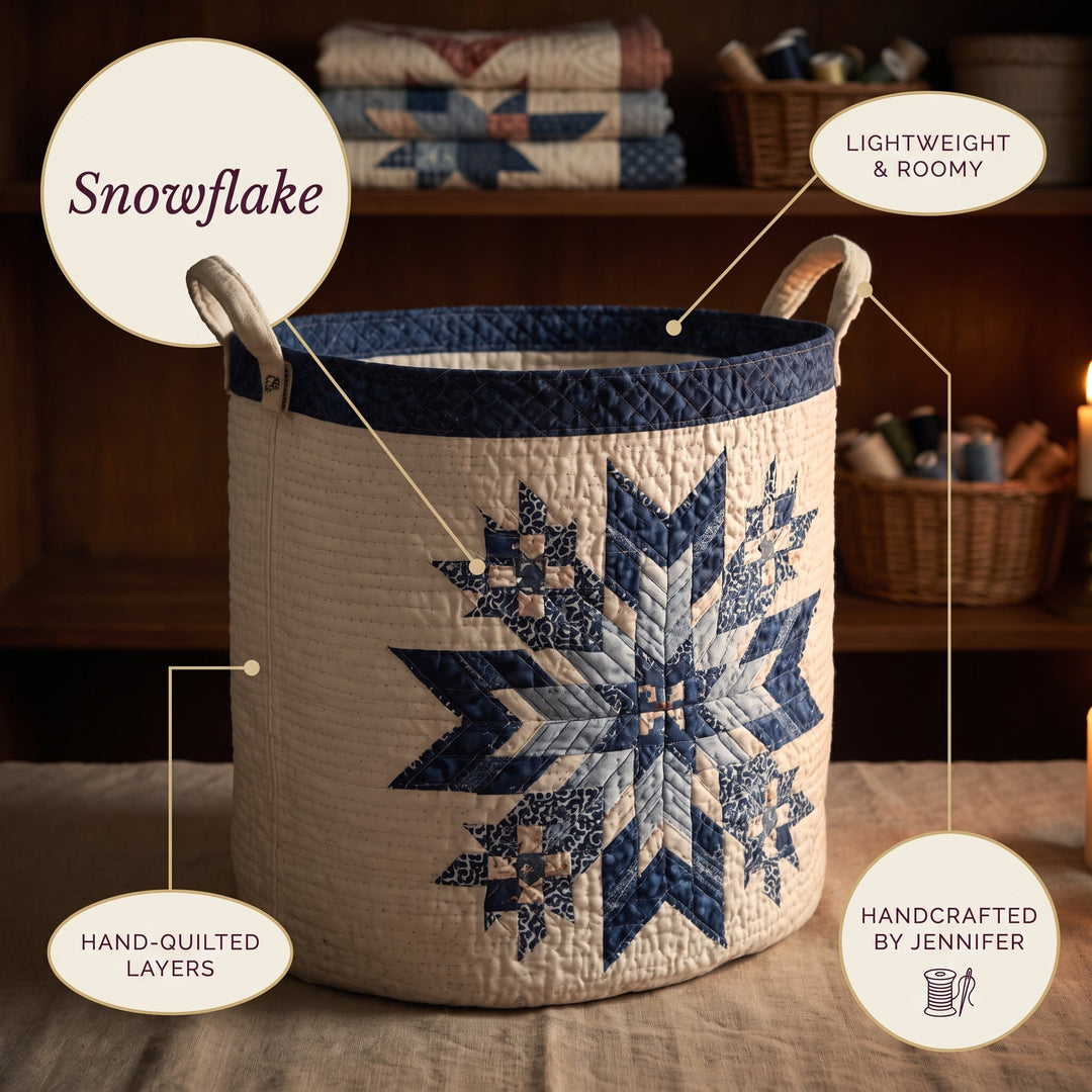 Snowflake Quilted Laundry Basket