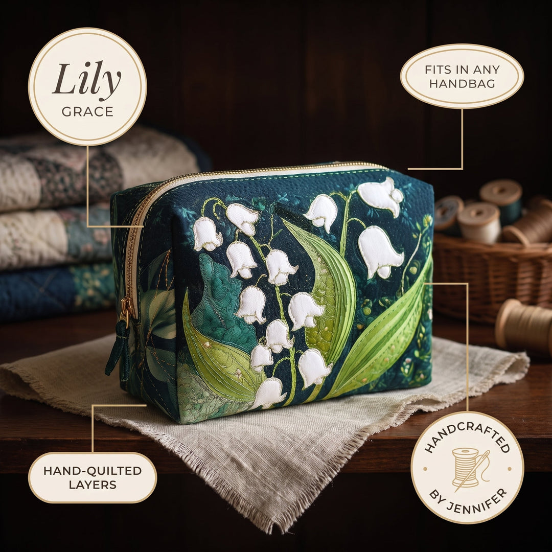 Lily Grace Quilted Makeup Bag