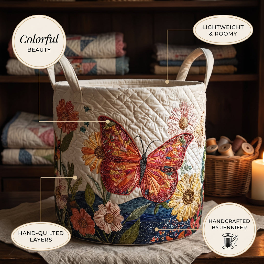 Colorful Beauty Quilted Laundry Basket