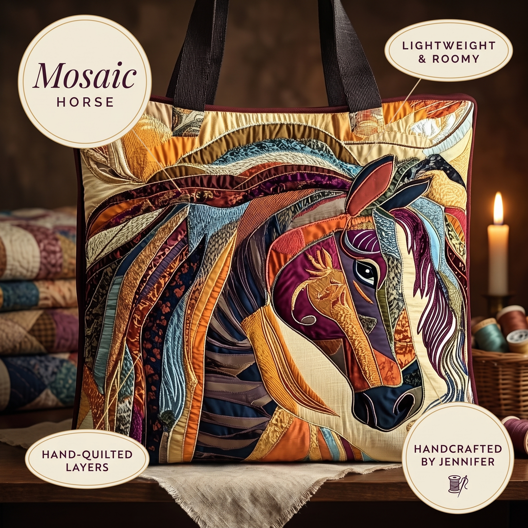 Artisanal Bag - Multicolored Mosaic Horse