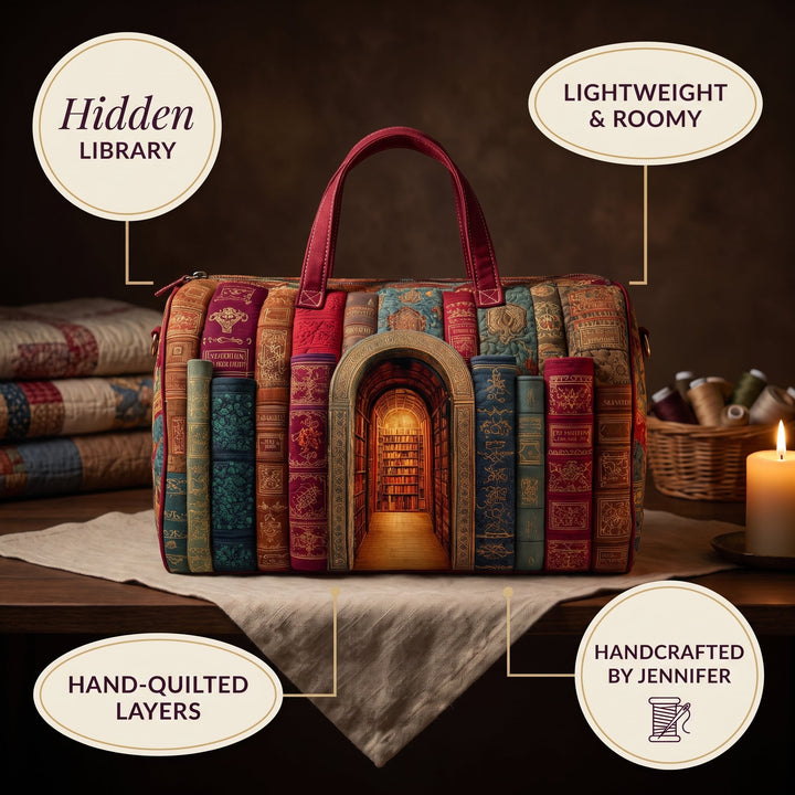 Hidden Library Quilted Duffle Bag