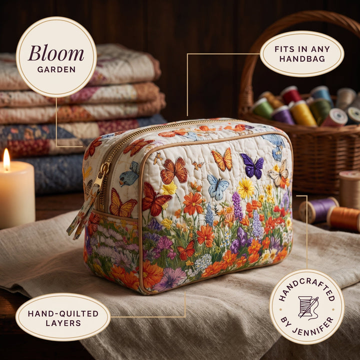 Bloom Garden Quilted Makeup Bag