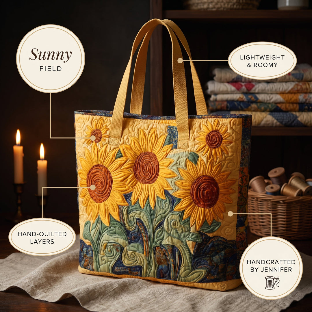 Sunny Field Quilted Tote Bag