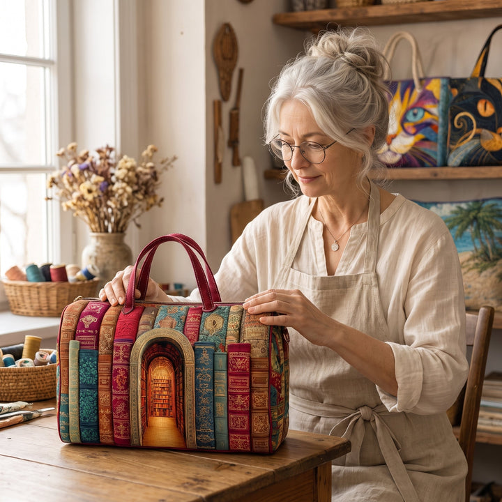 Hidden Library Quilted Duffle Bag