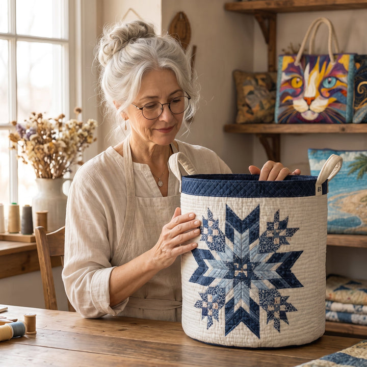 Snowflake Quilted Laundry Basket