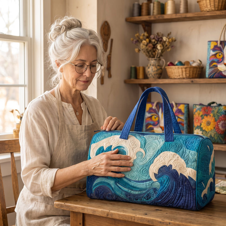 Rising Wave Quilted Duffle Bag