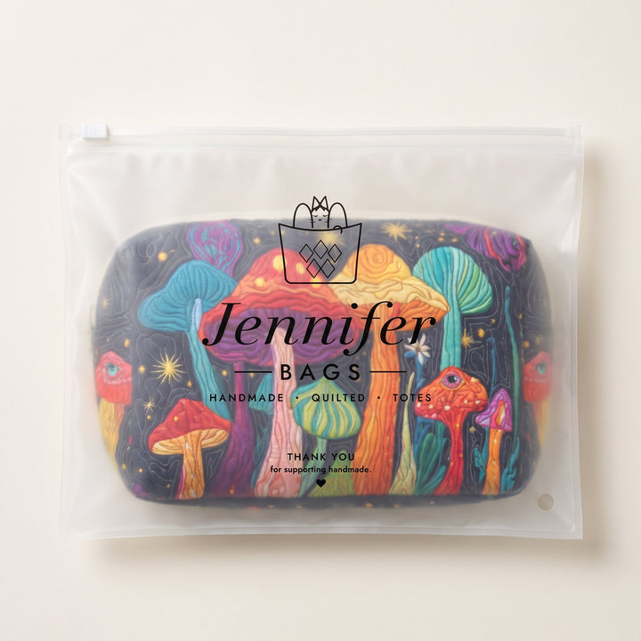 Groovy Shroom Quilted Makeup Bag