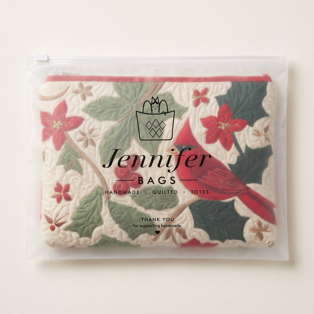 Holly Cardinal Quilted Makeup Bag