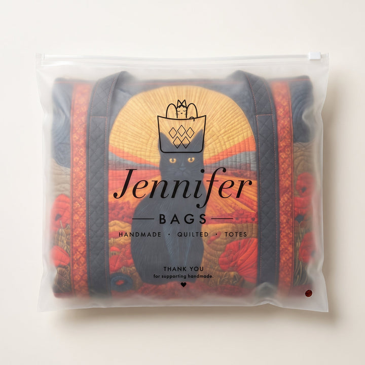 Sunset Cat Quilted Duffle Bag