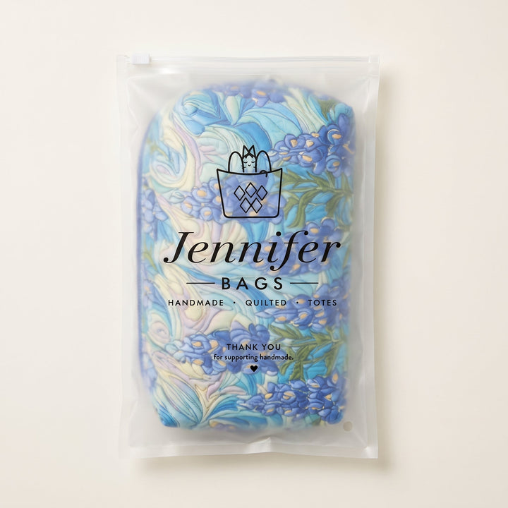 Floral Swirl Quilted Makeup Bag