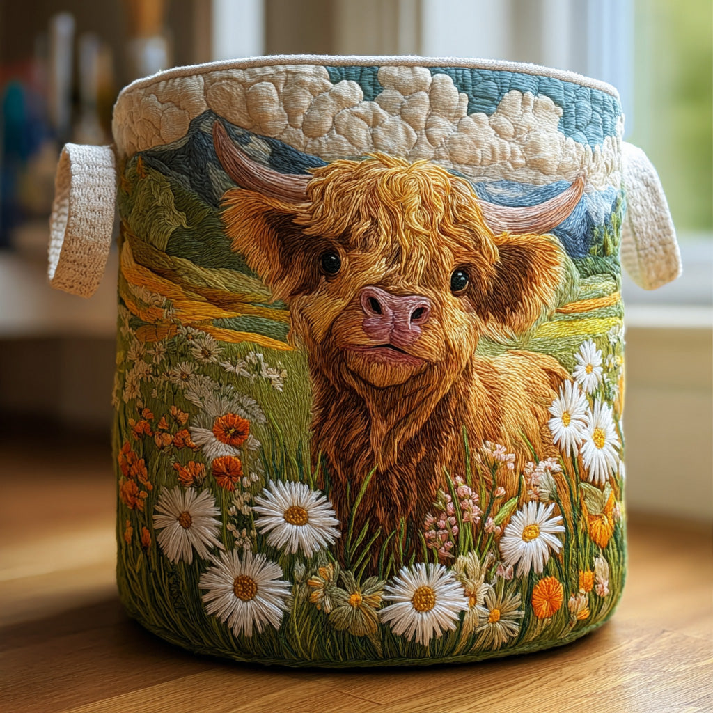 Blooming Highlands Quilted Laundry Basket