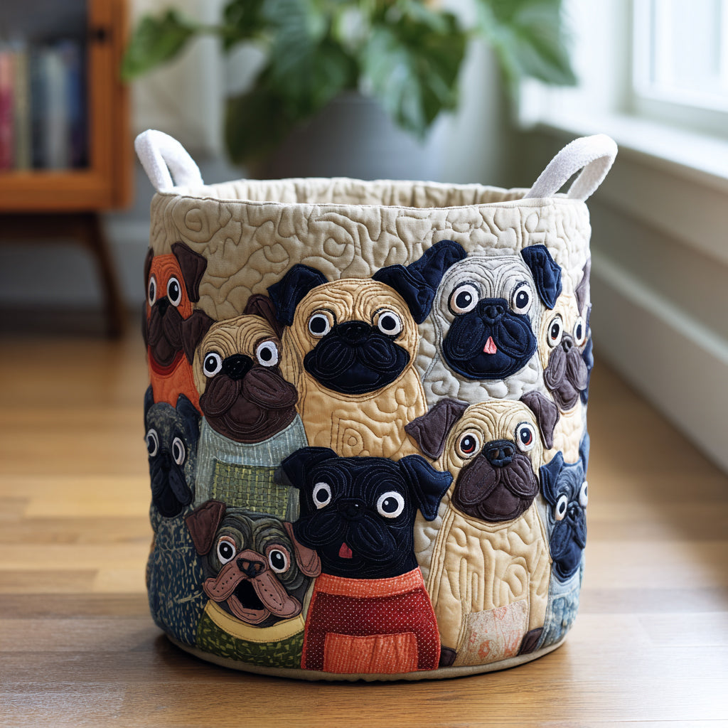 Bulldog Spirit Quilted Laundry Basket
