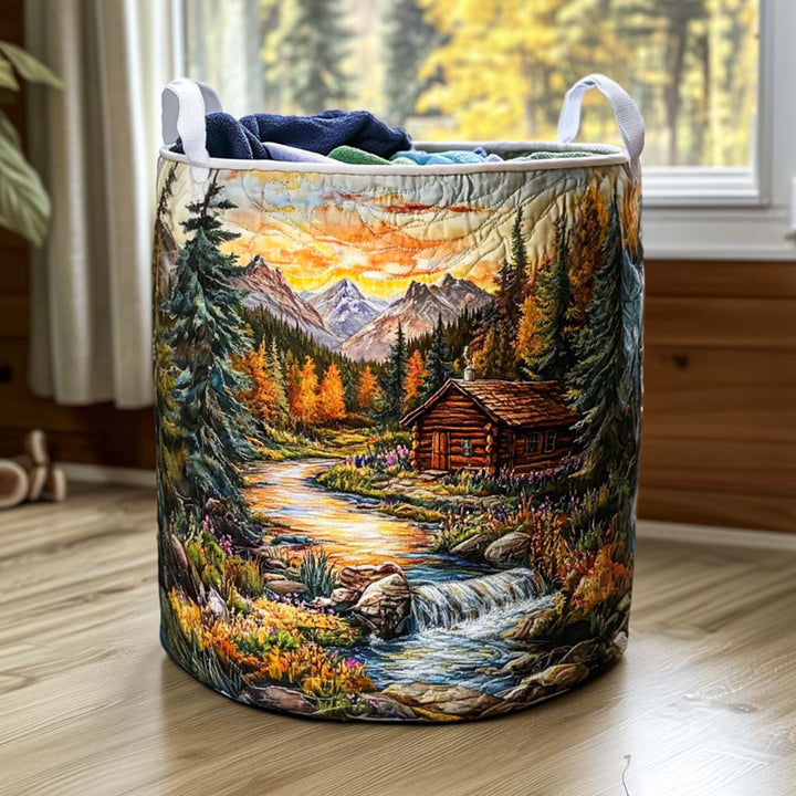 Forest Stroll Quilted Laundry Basket