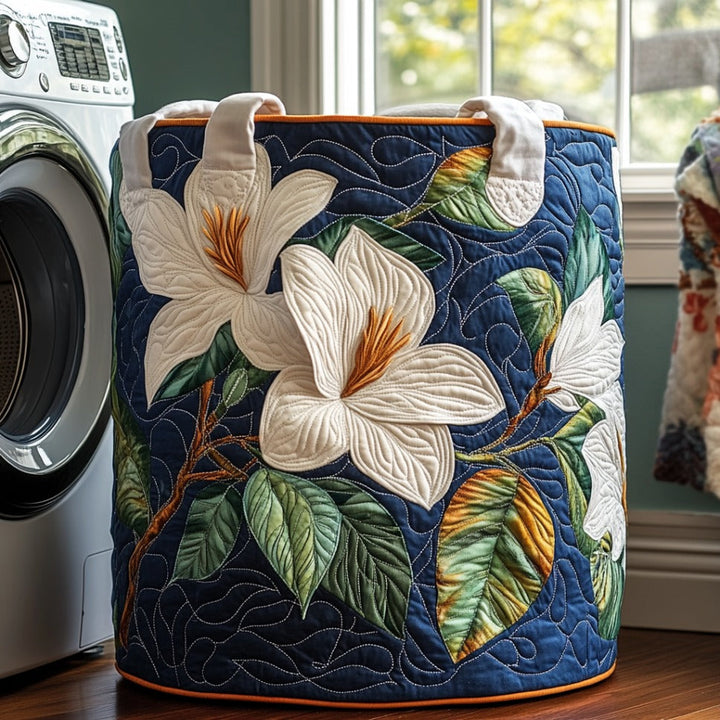 Soft Magnolia Quilted Laundry Basket