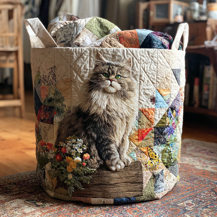 The Whisker Band Quilted Laundry Basket