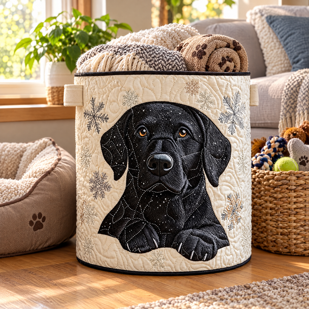 Snow Friends Quilted Laundry Basket