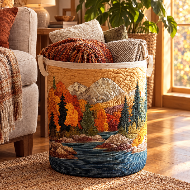 Autumn River Quilted Laundry Basket