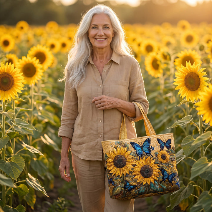 Artisan Bag - Sunflowers and Blue Butterflies